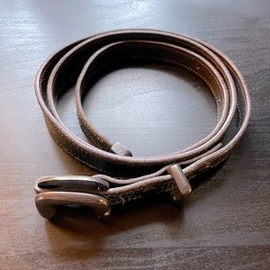 Vintage Maud Frizon Paris Green Snake Skin Belt 40.5 Inches Long